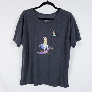 Disney Princess Pajama Top Gray T-Shirt Aladdin Jasmine Womens XXL (2XL)
